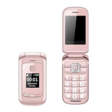 XUMIUZIY 2G Klaptelefoon, Dubbele Simkaart Ontgrendelde Mobiele Telefoon met Grote Knoppen SOS-sleutelzaklamp, voor Senioren, Ouderen, Slechthorend GSM 900 1800MHz