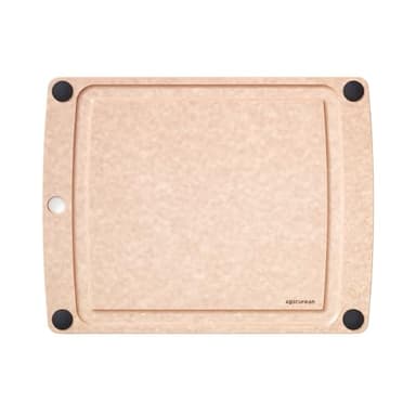 Epicurean Alles-in-één snijplank met antislip voeten en sapgroef, 14,5 cm × 28,3 cm, natuurlijk/zwart