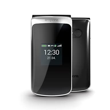 Emporia TOUCHsmart.2 New Edition, 4G mobiele telefoon voor senioren, speciale knop voor WhatsApp en berichten-app, hoog volume, 3,25 inch kleurendisplay, laadstation, zwart (Italië)