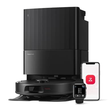 roborock Qrevo Series Stofzuigerrobot, 8000 Pa Zuigkracht, Upgrade van Qrevo S, Anti-klitborstels, Slimme Obstakelvermijding, Automatische Dweilreiniging, Alles-in-één dock, QV 35A Zwart