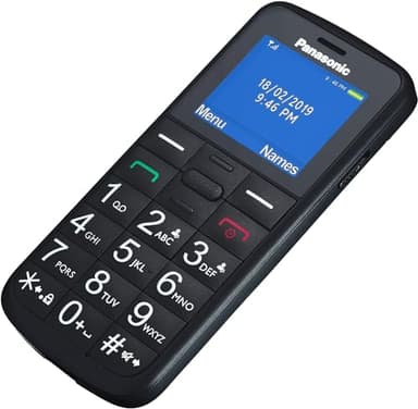 Panasonic KX-TU110EXB seniorenmobiele telefoon (dual sim, camera, zaklampfunctie, grote knoppen, compatibel met hoorapparaten, SOS-functie)