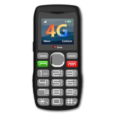TTfone TT890 4G Senior Phone – eenvoudig te gebruiken mobiele telefoon met grote knop met noodhulp, USB-C-opladen, Bluetooth, camera – ontgrendeld (met USB-kabel)