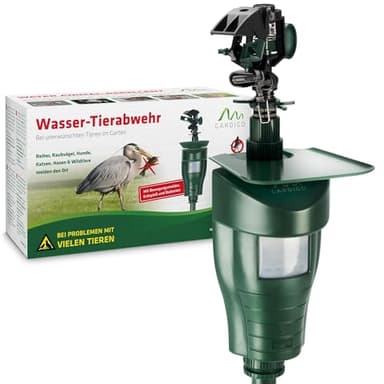 GARDIGO® Dierenverjager met waterstraal | Vogelafweer, reigerschrik & kattenverjager & hondenafweer voor de tuin | PIR-bewegingssensor | Bereik tot 10 m | Inclusief batterijen