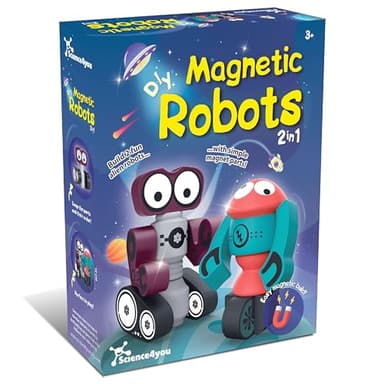 Science4you DIY Magnetische Robots voor Kinderen: Magnetische Blokken Set, Magnetisch Speelgoed voor Kinderen, Montessori Speelgoed, Origineel Cadeau voor Jongens en Meisjes van 3 4 5 6 7+ Jaar