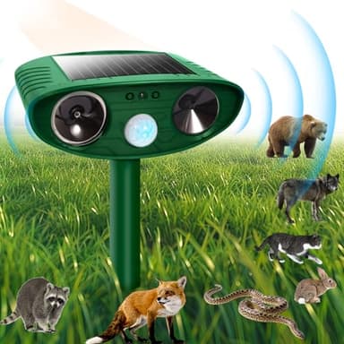 PQETBV Solar kattenschrik, multifunctionele ultrasone kattenverdediging met bewegingssensor Cat Angst voor de tuin, effectief tegen katten, honden, martens en vogelongedierte