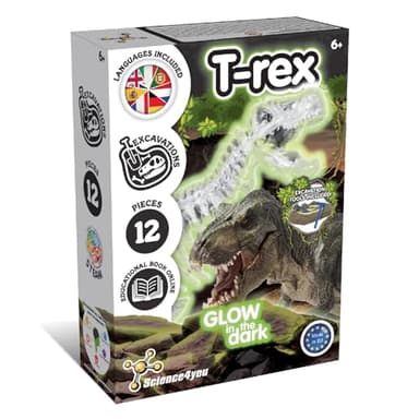 Science4you T-Rex Fossielen Graaf Kit voor Kinderen +6 jaar - Dinosaurus Fossielen Graaf Kit + Glow-in-the-Dark T-Rex, Stam Speelgoed, Spellen, Geschenken voor 6+ jaar oude Jongens en Meisjes