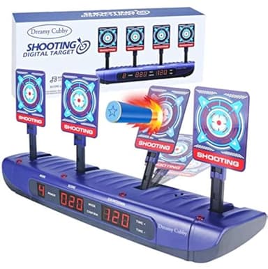 Dreamy Cubby Nerf doel, elektrisch digitaal doel voor Nerf Guns, elektronische scoring auto reset doelstellingen geschenken speelgoed voor 6, 7, 8, 9, 10 jaar oude kids, jongens verjaardagscadeaus
