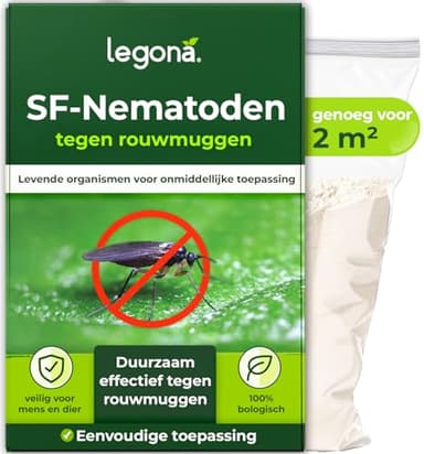 Legona aaltjes tegen varenrouwmuggen & rouwvliegjes - 2m² potgrond / 1 miljoen / 12 planten - biologisch bewateringsmiddel voor kamerplanten | SF-Nematoden