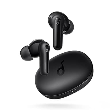 Soundcore by Anker P2 Mini, volledig draadloze oordopjes, 10mm-drivers met veel bas, aangepaste EQ, Bluetooth 5.2, 32u speeltijd, USB-C voor snelladen, klein formaat voor pendelen, werk(Zwart)