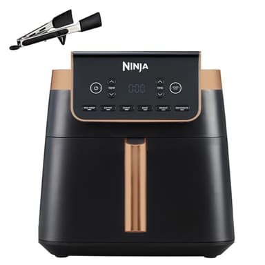 Ninja Airfryer MAX PRO, 6.2L, Gebruikt Geen Olie, Grote Vierkante Enkele Lade, Braden, Bakken, Airfryen, Gezinsformaat, Antiaanbaklaag, Vaatwasmachinebestendig Mandje en Crisperplaat, AF180EUCP