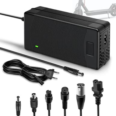ZIMAOER 54,6V 2A Oplader Elektrische Scooter, 48V Universele Oplader voor Lithium Batterij met 6 Connectors, 54,6V 2A Snellader voor Hoverboard, E-Bike, Elektrische Scooter