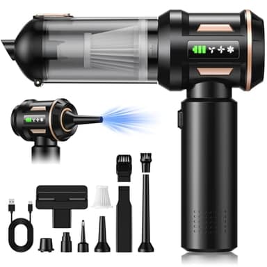 2026 NIEUW Handheld Stofzuiger Batterij, 28000 Pa Handheld Stofzuiger Draadloos, 1-Knop Zelfreiniging & 4-in-1 Autostofzuiger met Borstelloze Motor, Auto Stofzuiger Sterk voor Huis/Auto/Dierenhaar