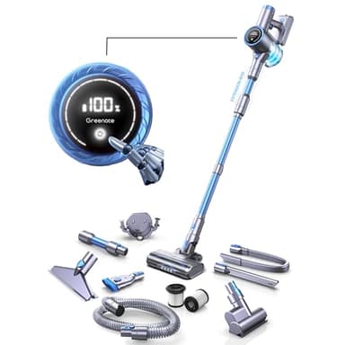 Greenote GSC60 Extended Cordless Vacuum Cleaner, 480W/33kPa, 10-in-1, Krachtige stofzuiger, 50 minuten, LED-touchscreen, Telescopische slang, Verlengbuis Ontworpen voor Nederlandse