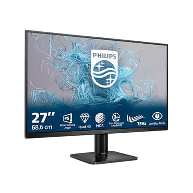 Philips Monitors 27E2N1500L 27 inch QHD, 75 Hz, IPS, 1ms MPRT, Adaptive Sync, HDR10, (2560 x 1440, HDMI 1x1,4, DP 1x1,4), zwart