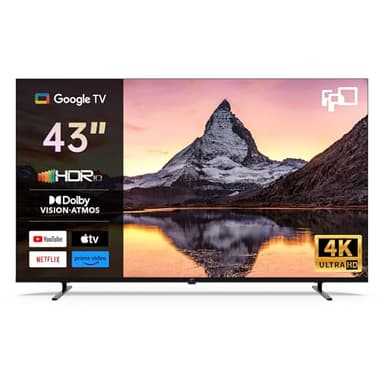 FPD 43 Inch Smart TV (108 cm) 4K UHD met Dolby Vision en Dolby Atmos | Google TV voor films, series en sport | 4K 60Hz HDMI, Bluetooth, MEMC
