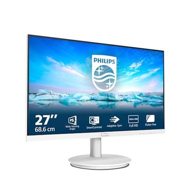 Philips 271V8AW Monitor, 68,6 cm (27 inch), FHD, 75 Hz, IPS, 4 ms GtG, Adaptive Sync, luidsprekers (1920 x 1080, 1 x HDMI 1.4), wit