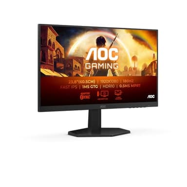 AOC Gaming 24G42E - 24 inch FHD monitor, 180 Hz, 1 ms, FreeSync Prem., Comp. G-Sync, HDR10 (1920 x 1080, HDMI, DisplayPort) zwart grijs
