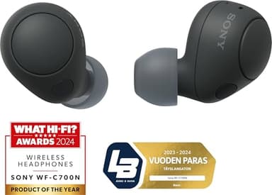 Sony WF-C700N - Draadloze Noise Cancelling oordopjes - Hele dag comfortabel en stevig in de oren - Tot 15 uur batterijduur met oplaadcase - Zwart