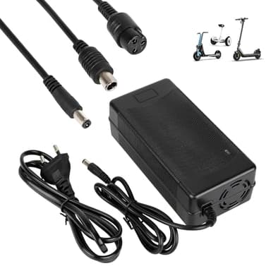 HPGAAVD 54.6V 2A elektrische scooter oplader adapter, 48V universele Lithium acculader met 3 aansluitingen voor Hoverboard, Drifting Board, gebalanceerde fiets, elektrische scooter
