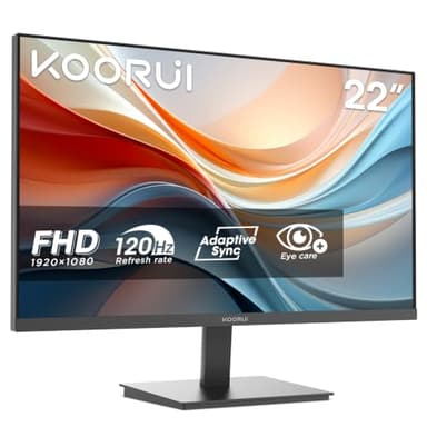 KOORUI E2212H 22 Pouces Ecran PC, FHD 1920 x 1080 100Hz Moniteur, Adaptive Sync HDMI 1.4, Eye Care, inclinable de -5° à 15°, VESA 100 x 100mm