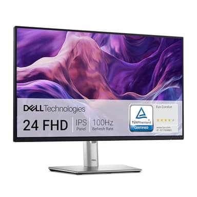 Dell P2425H 24" Full HD (1920x1080) Monitor, 100Hz, IPS, 5ms, 99% sRGB, USB-C, DisplayPort, HDMI, VGA, 4x USB, 3 Jaar Garantie, Zwart