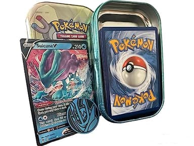 Pokémon Mini-blikbundel - 50 verschillende kaarten, 1 willekeurige ultra zeldzame kaart en spelmunt