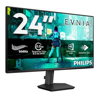 Philips Evnia 24M2N3200NF - 24" Full HD gaming monitor, 144 Hz, 4 ms, FreeSync, G-Sync comp. (1920x1080, HDMI 2.0, DisplayPort 1.4) zwart