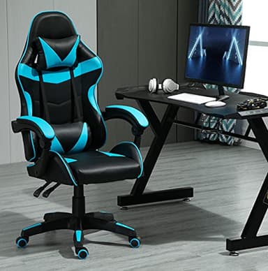 mcc direct Bureaustoel, ergonomisch, bureaustuhl, draaistoel, gaming fauteuil, gamingstoel, blauw