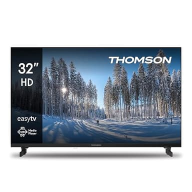 Thomson 32 inch (81 cm) HD Easy TV, LED TV (Niet-Smart), Triple Tuner (DVB-T/T2/C/S/S2), Dolby Audio, Hotelmodus, Mediaspeler, Verlichte afstandsbediening, 3x HDMI - 32HD2S13